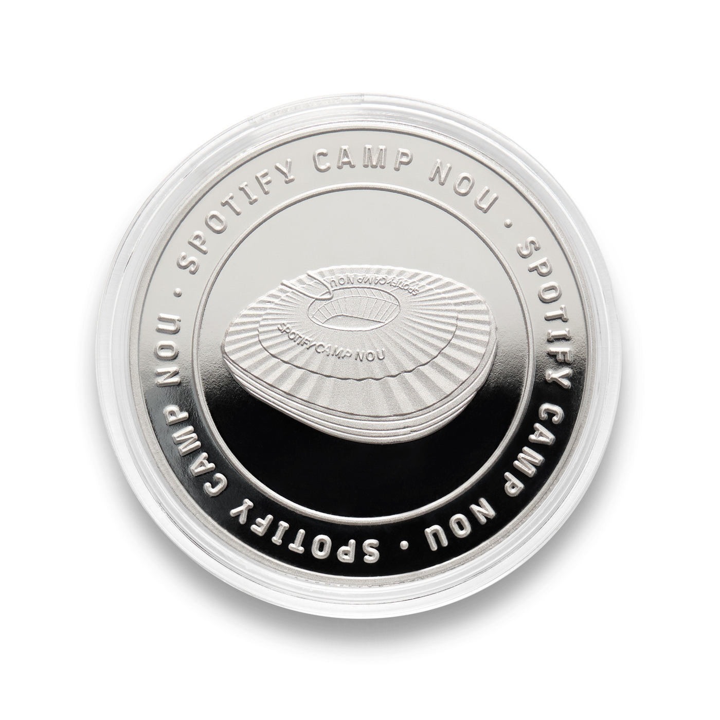 Moneda Oficial FC Barcelona Coleccionable Estadio Plata