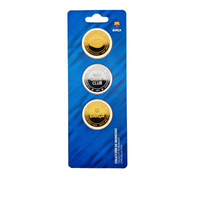 Moedas Oficiais FC Barcelona Colecionáveis Pack 3 unidades
