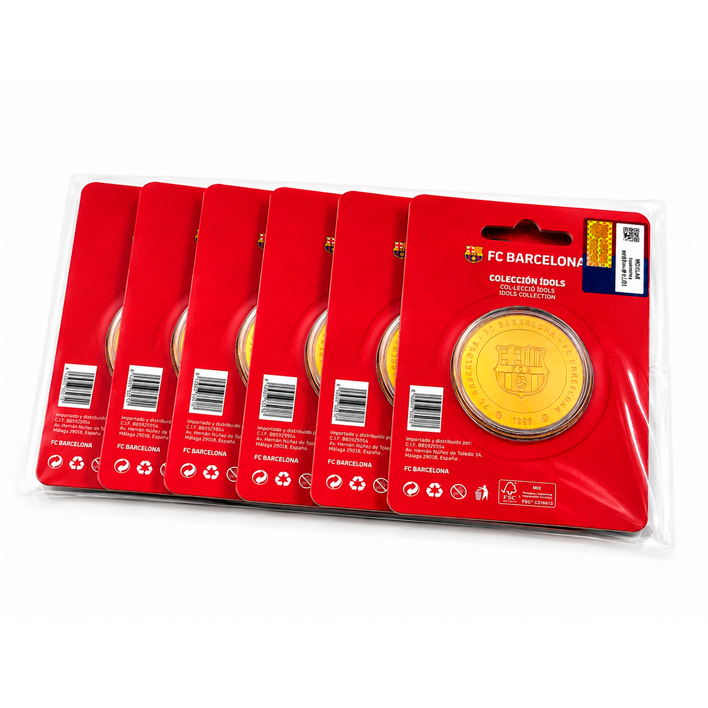Pack Colección IDOLS FC Barcelona – 6 Monedas Oficiales Oro