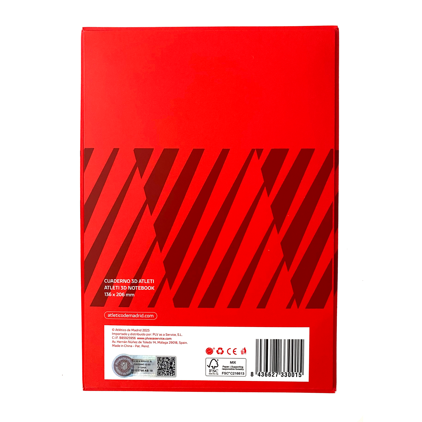 Cuaderno Oficial 3D Atlético de Madrid  A5 Rojo