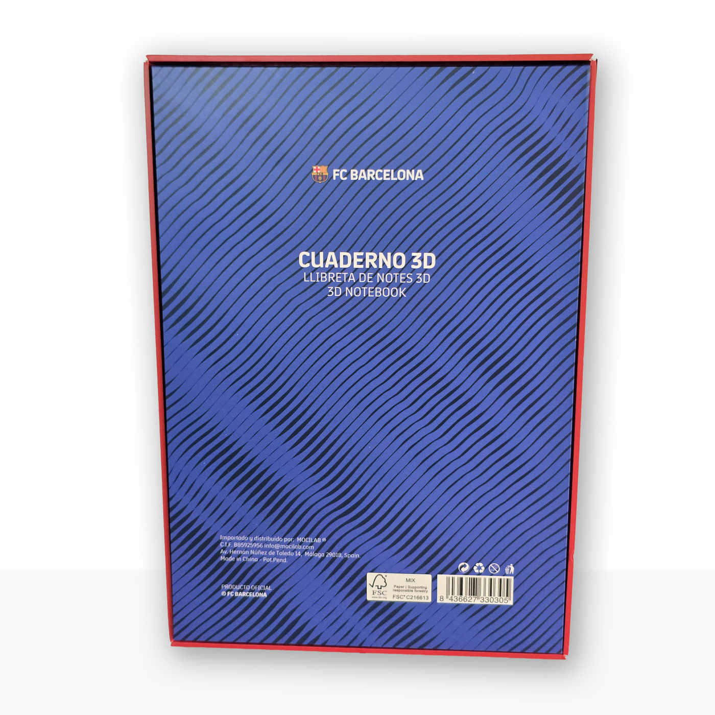 Cuaderno Oficial 3D FC Barcelona A6 AzulGrana Escudo