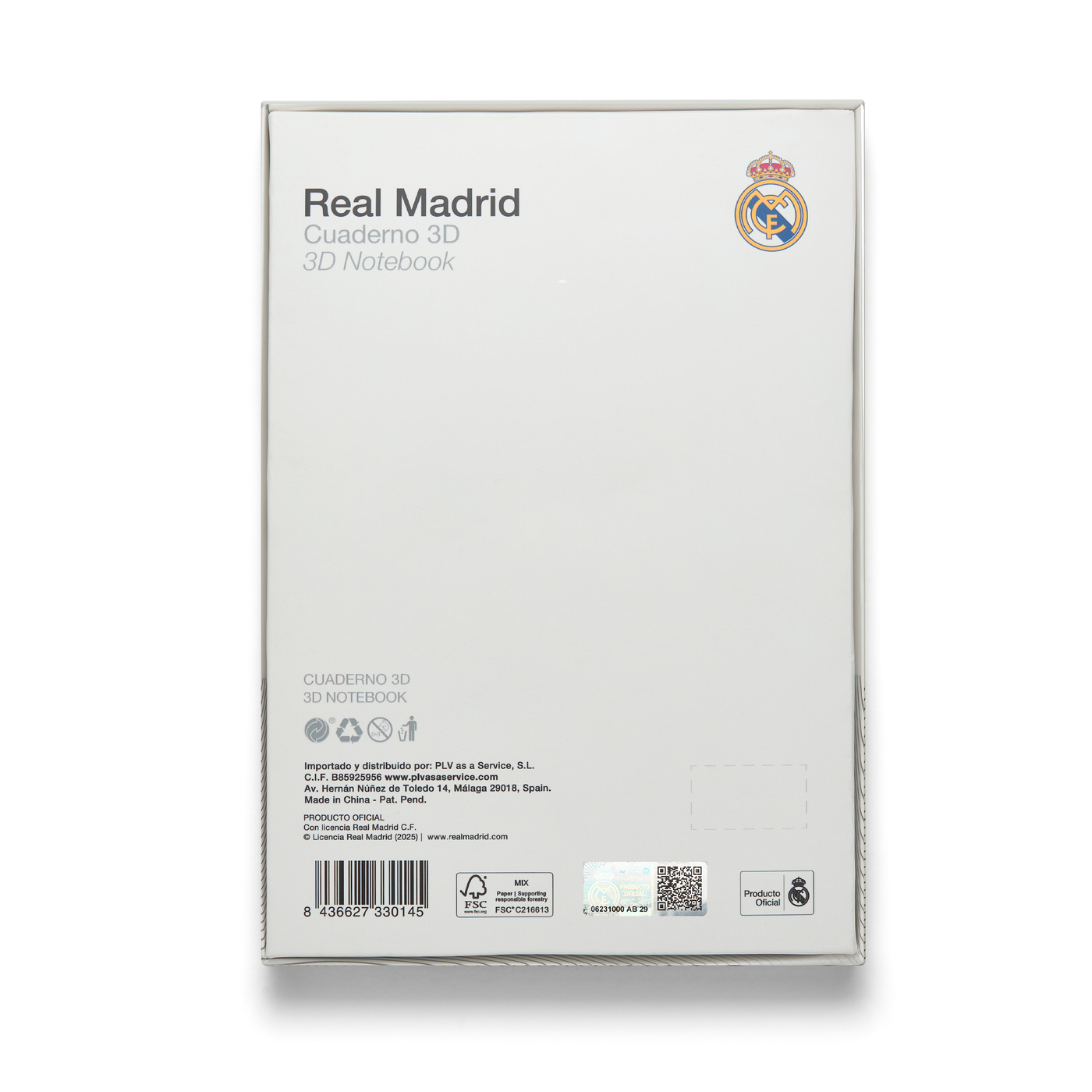 Cuaderno Oficial 3D Real Madrid A6 Azul
