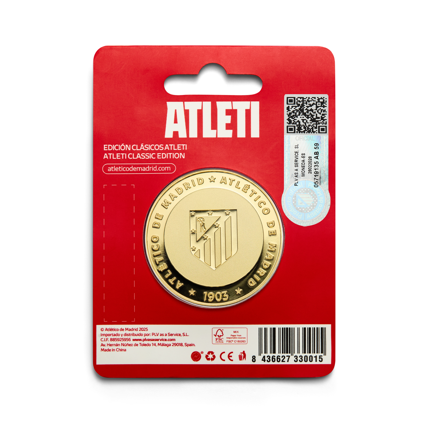 Moneda Oficial Atlético de Madrid Coleccionable Estadio Oro