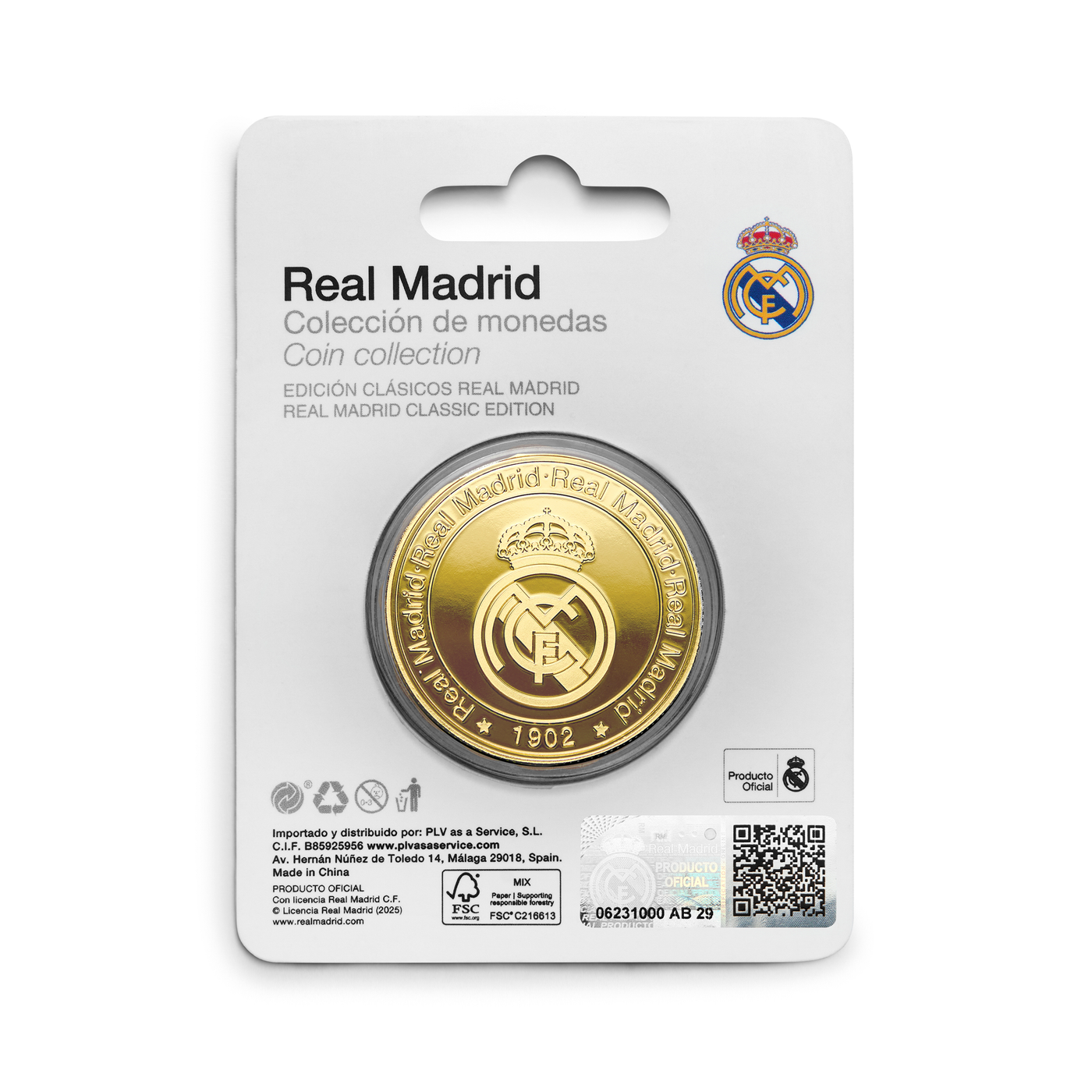 Moneda Oficial Real Madrid Coleccionable One Club One Color Oro