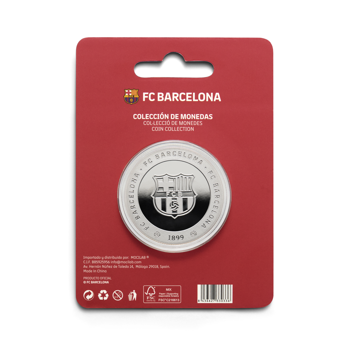 Moneda Oficial FC Barcelona Coleccionable Estadio Plata