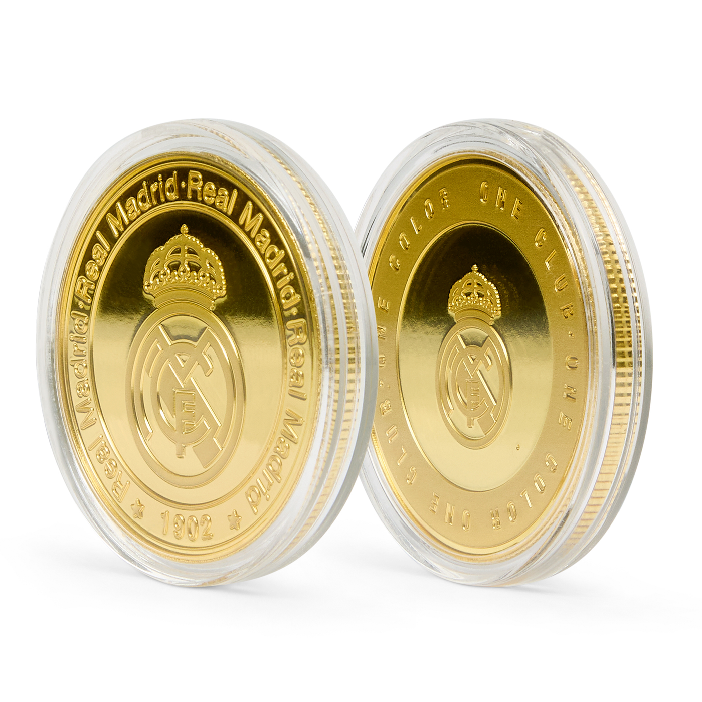 Moneda Oficial Real Madrid Coleccionable One Club One Color Oro
