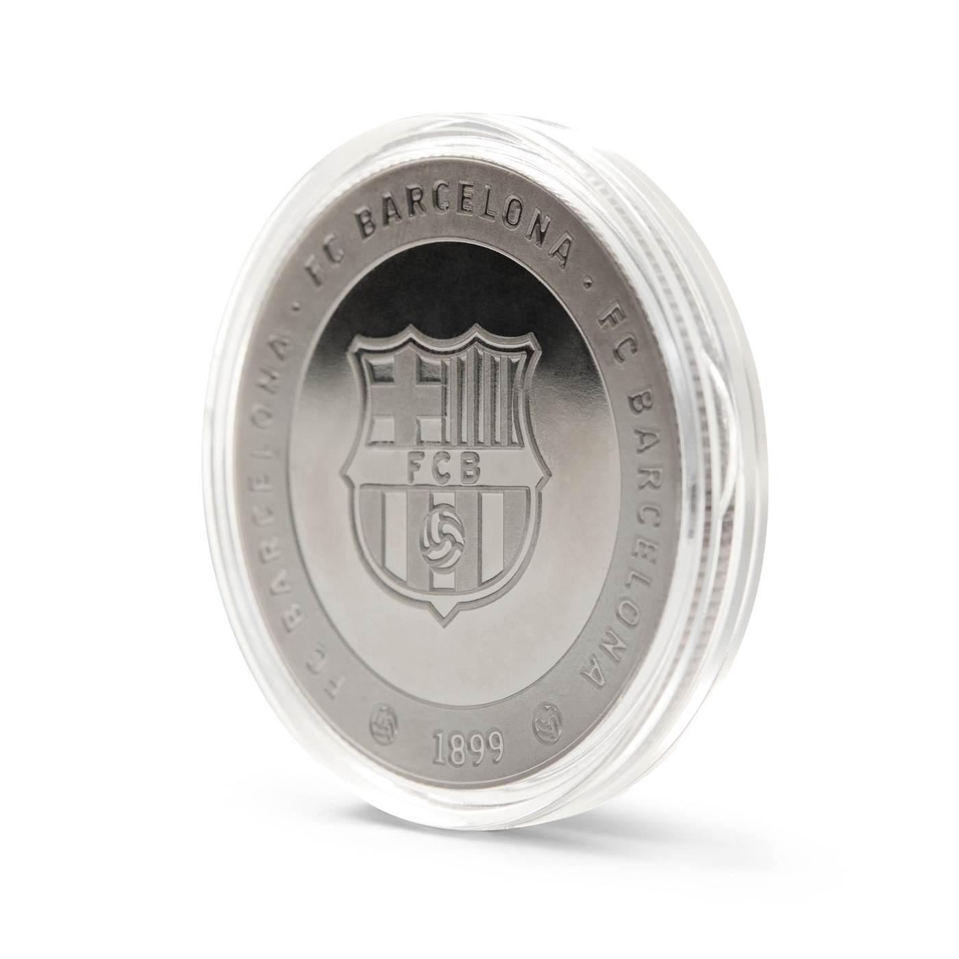 Moneda Oficial FC Barcelona Coleccionable Estadio Plata