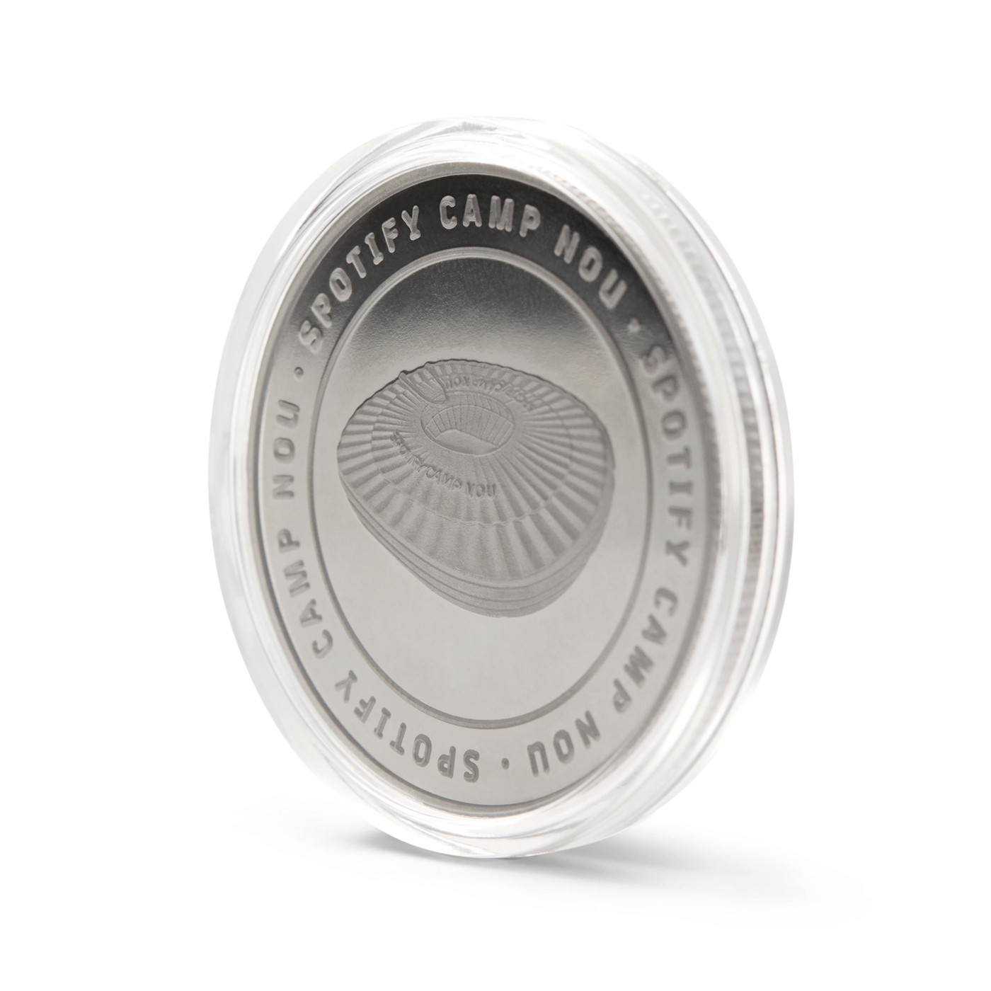 Moneda Oficial FC Barcelona Coleccionable Estadio Plata