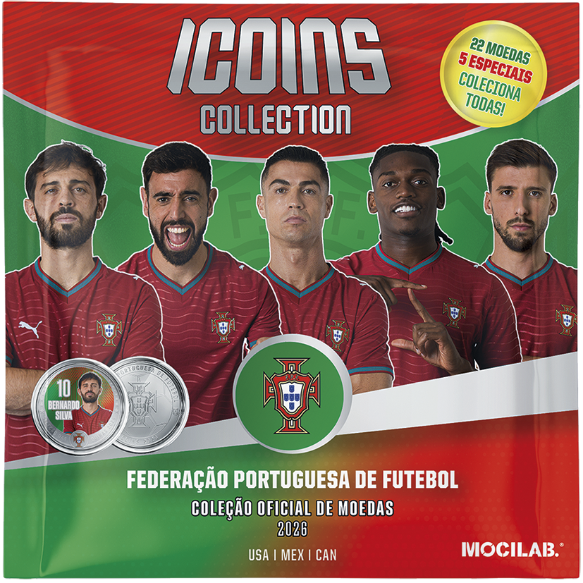 Coleção oficial Icoins - Caixa de 11 moedas - Seleção Portuguesa