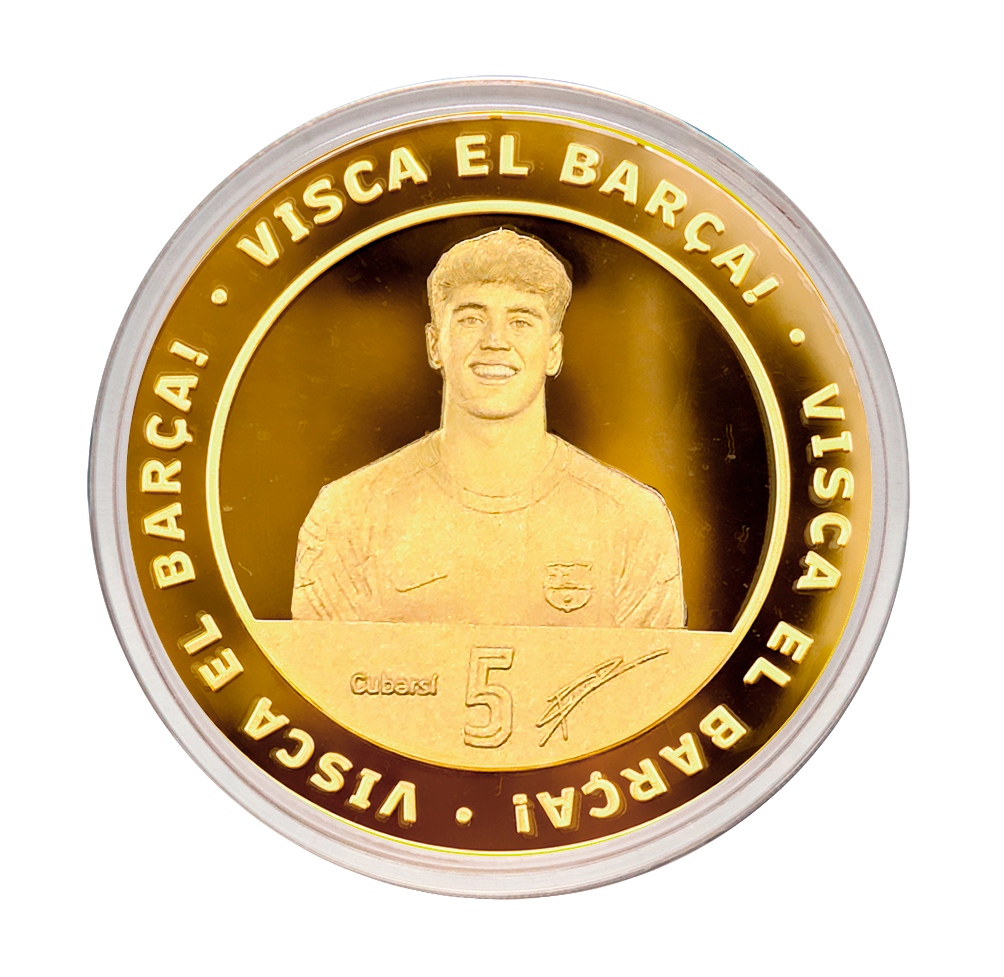 Pau Cubarsí - Official FC Barcelona Collectible Coin Pau Cubarsí Gold