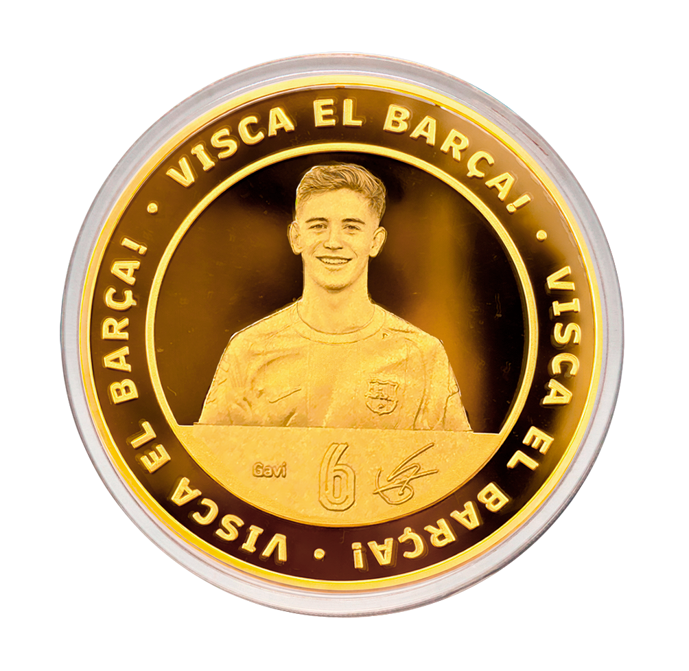 Gavi - Official FC Barcelona Collectible Gavi Gold Coin