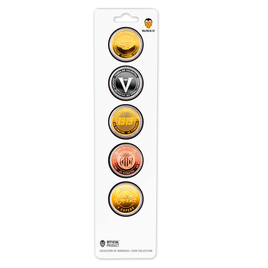 Set 5 Monedas Oficiales Valencia CF Coleccionables Classics