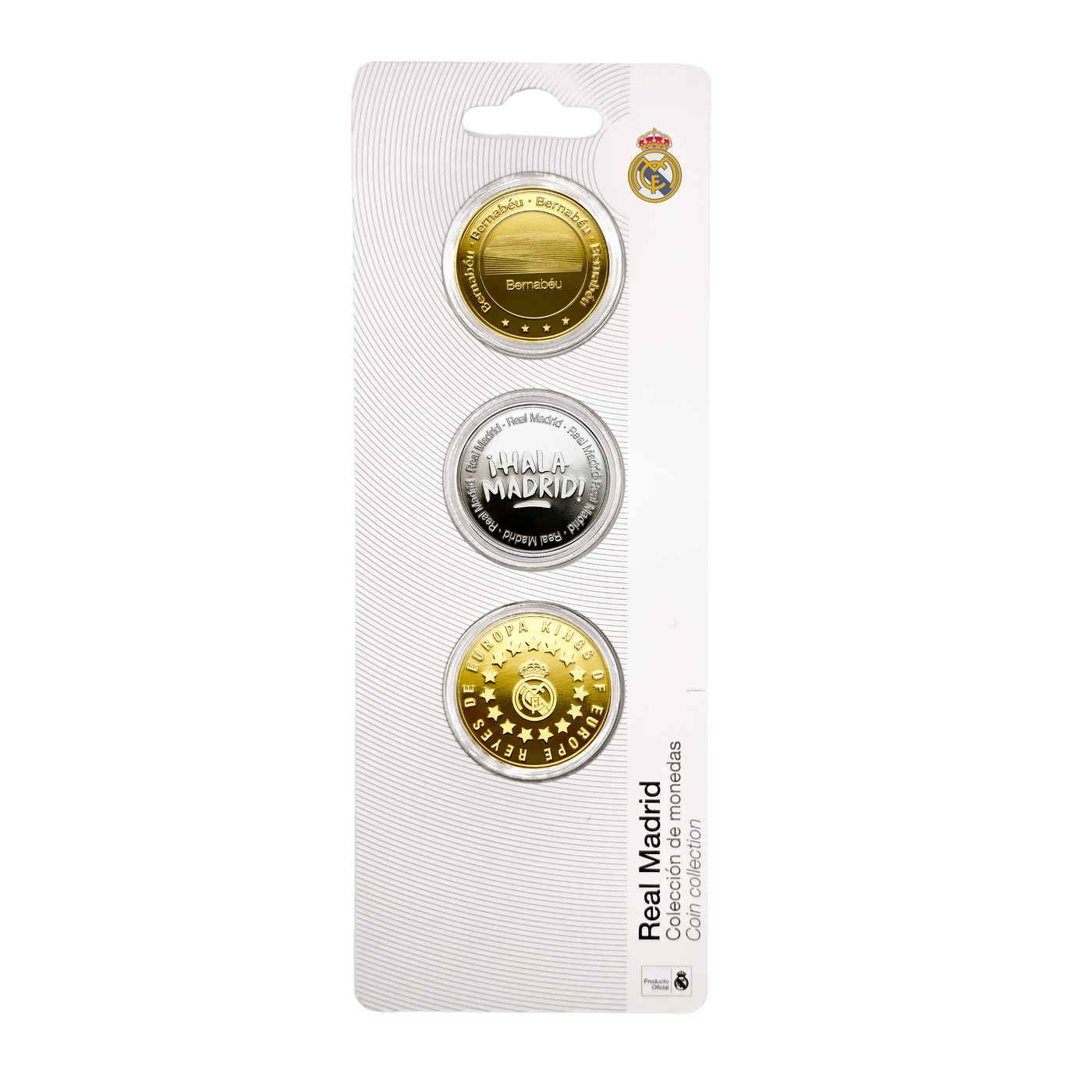Official Real Madrid Collectible Coins Pack of 3 units.