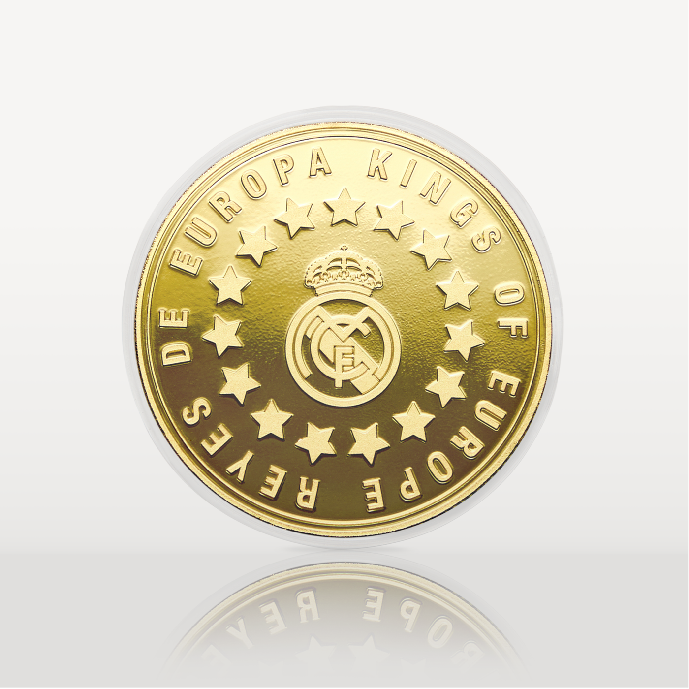 Moeda Oficial Real Madrid Colecionável Europa Kings Ouro
