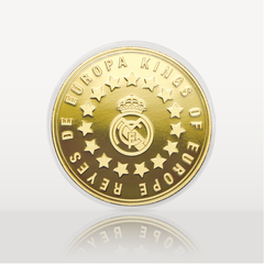 Moeda Oficial Real Madrid Colecionável Europa Kings Ouro