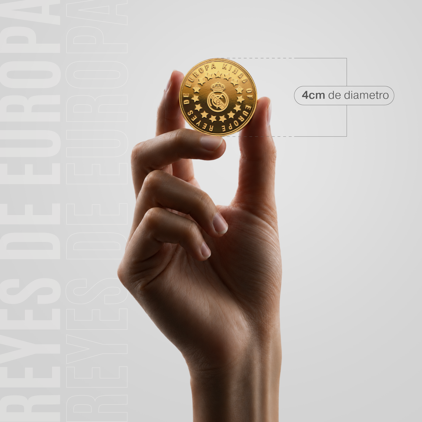 Moeda Oficial Real Madrid Colecionável Europa Kings Ouro
