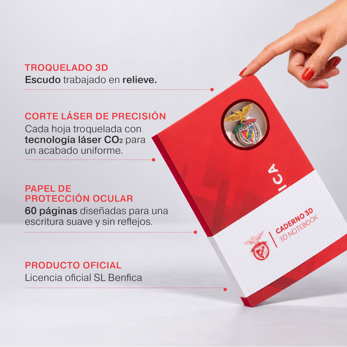 Caderno 3D Oficial A5 Sport Lisboa e Benfica
