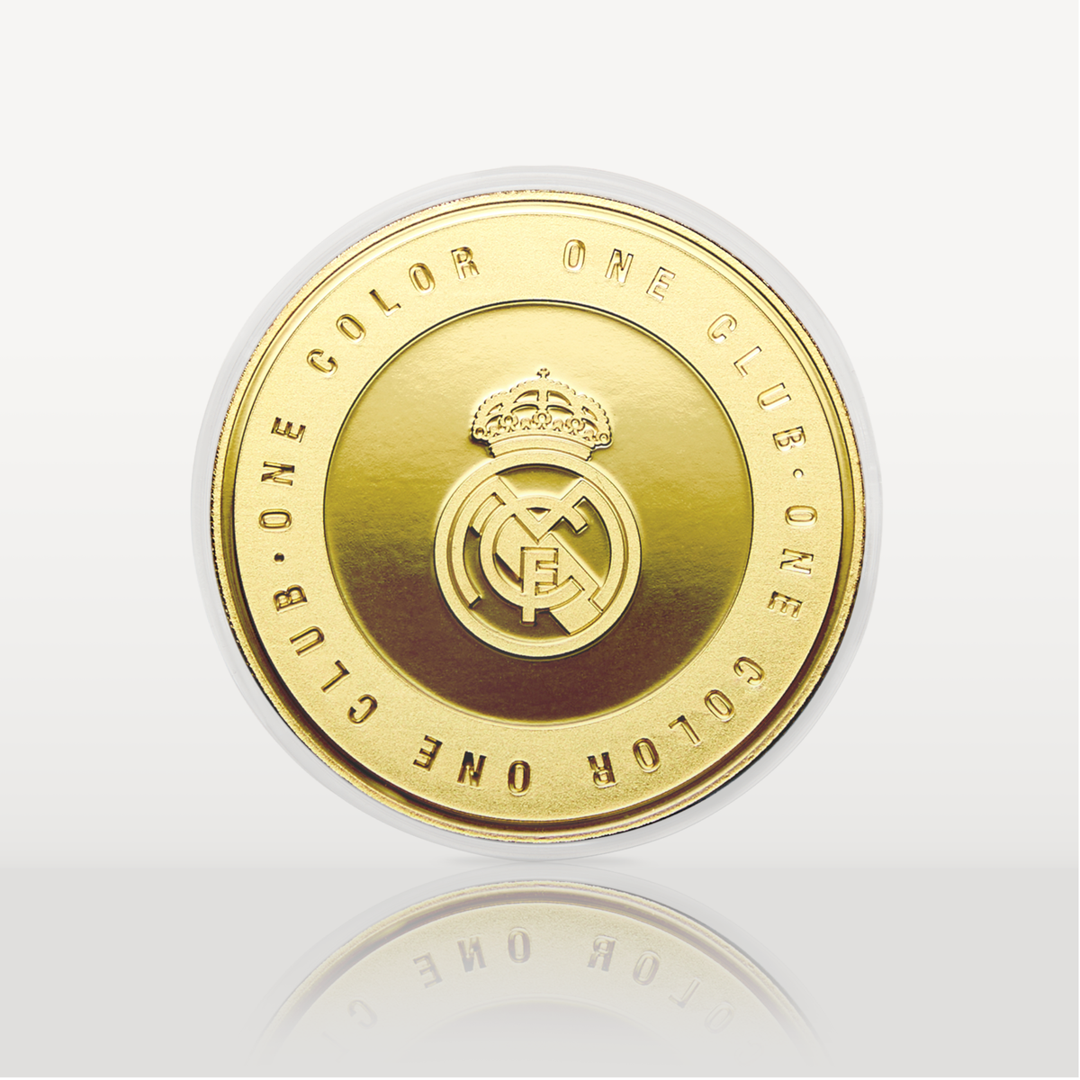 Moneda Oficial Real Madrid Coleccionable One Club One Color Oro