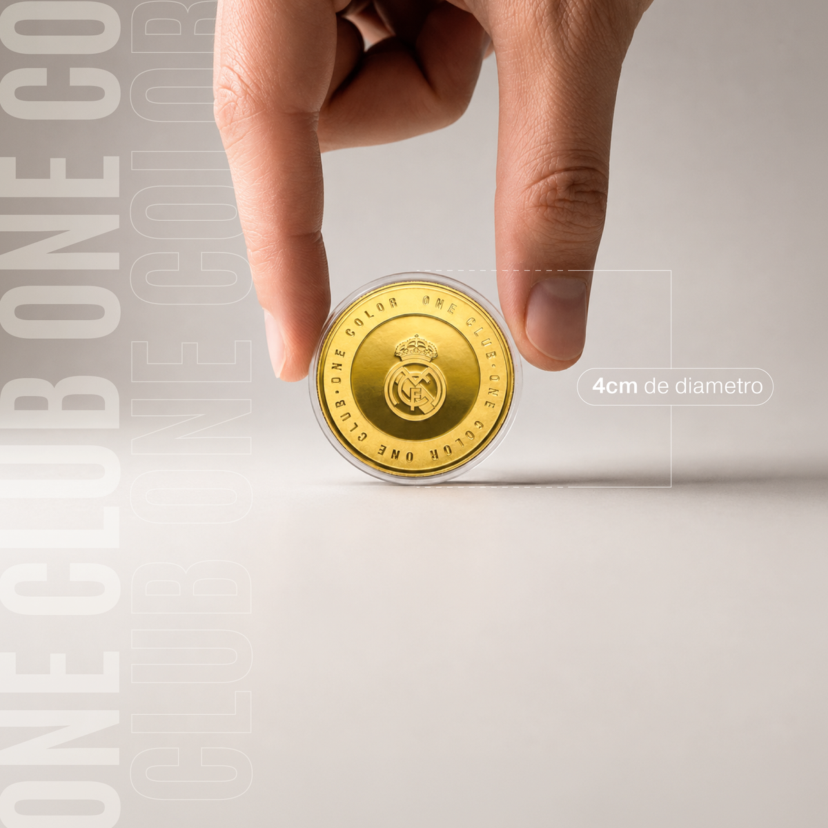 Moneda Oficial Real Madrid Coleccionable One Club One Color Oro
