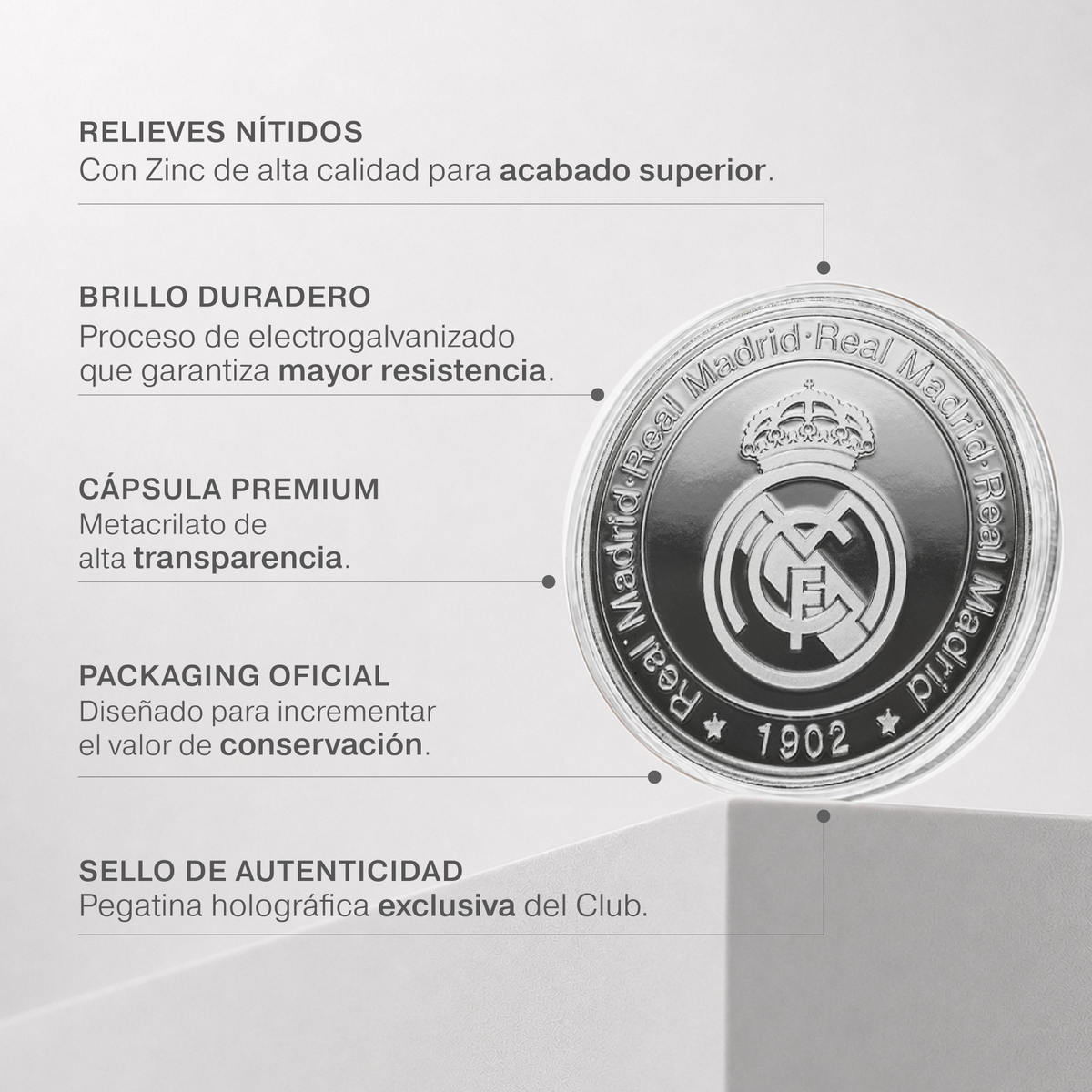 Moneda Oficial Real Madrid Coleccionable Hala Madrid Níquel