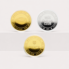 Moedas Oficiais FC Barcelona Colecionáveis Pack 3 unidades