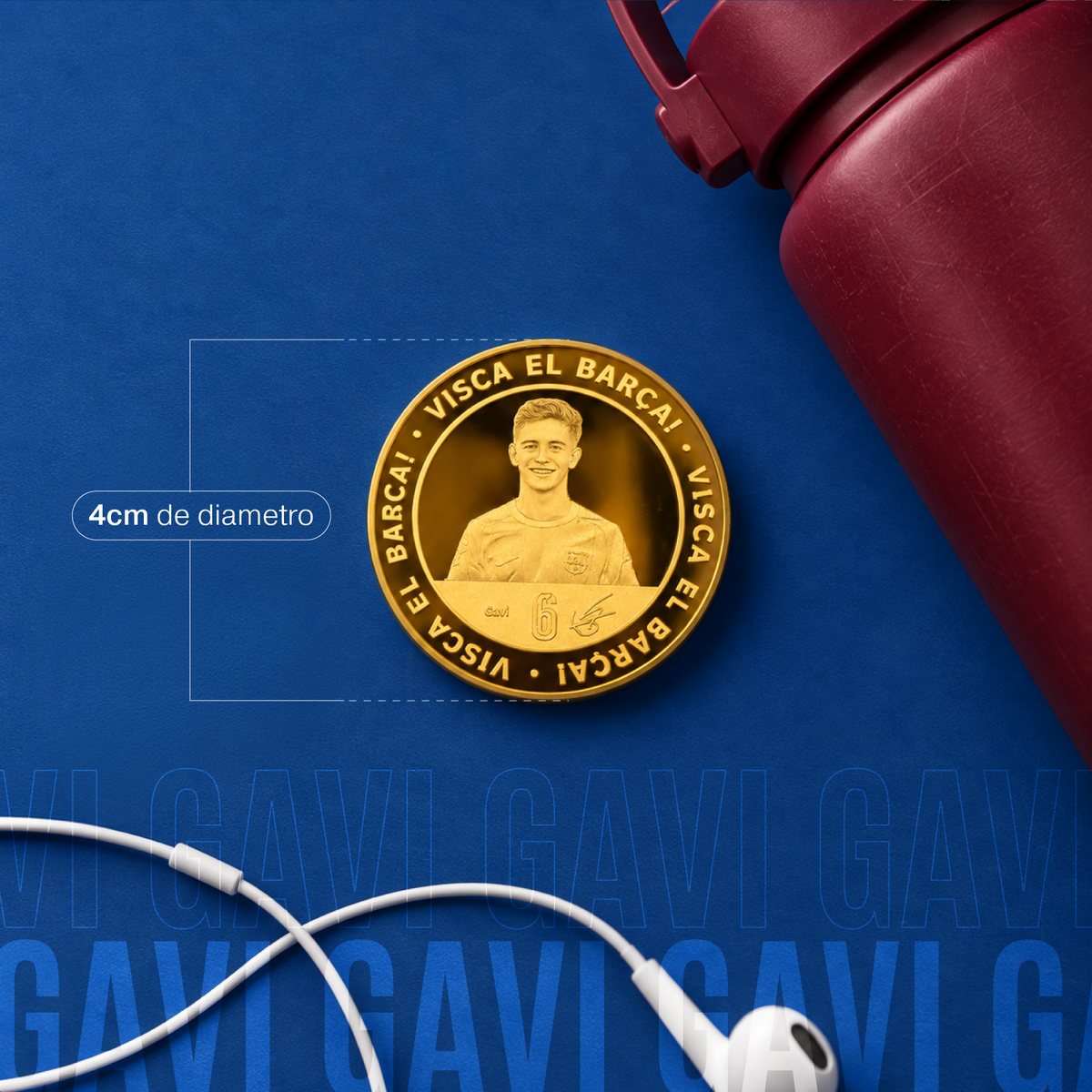 Gavi - Moeda Oficial Colecionável FC Barcelona Gavi Ouro