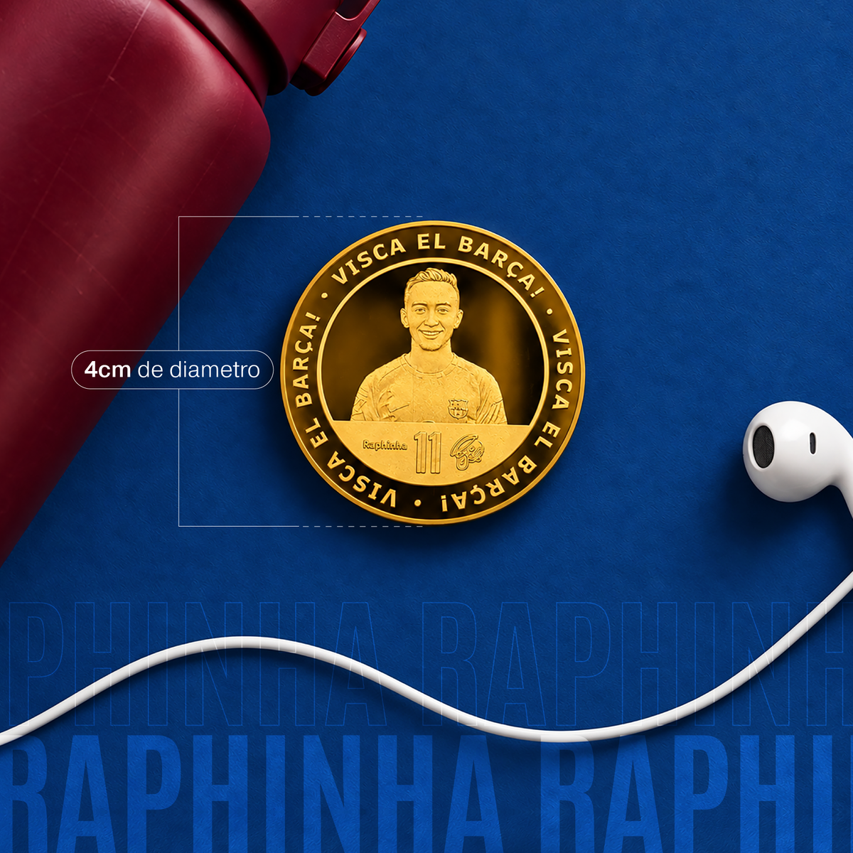 拉菲尼亚 - 巴萨官方收藏币 Raphinha 金色
