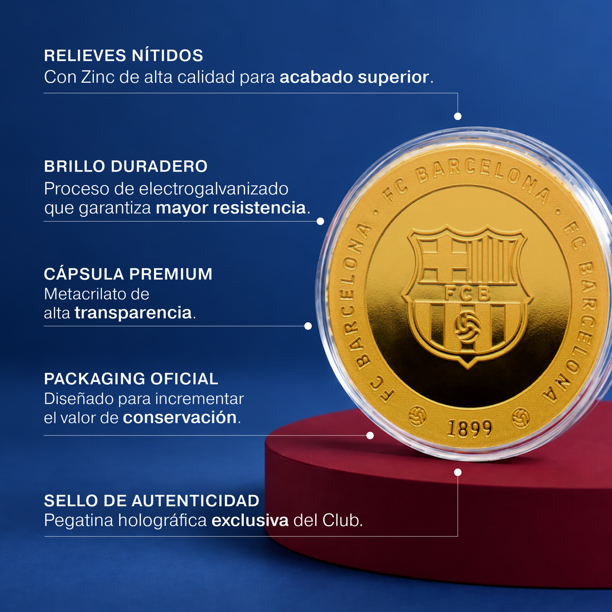 Pack Colección IDOLS FC Barcelona – 6 Monedas Oficiales Oro