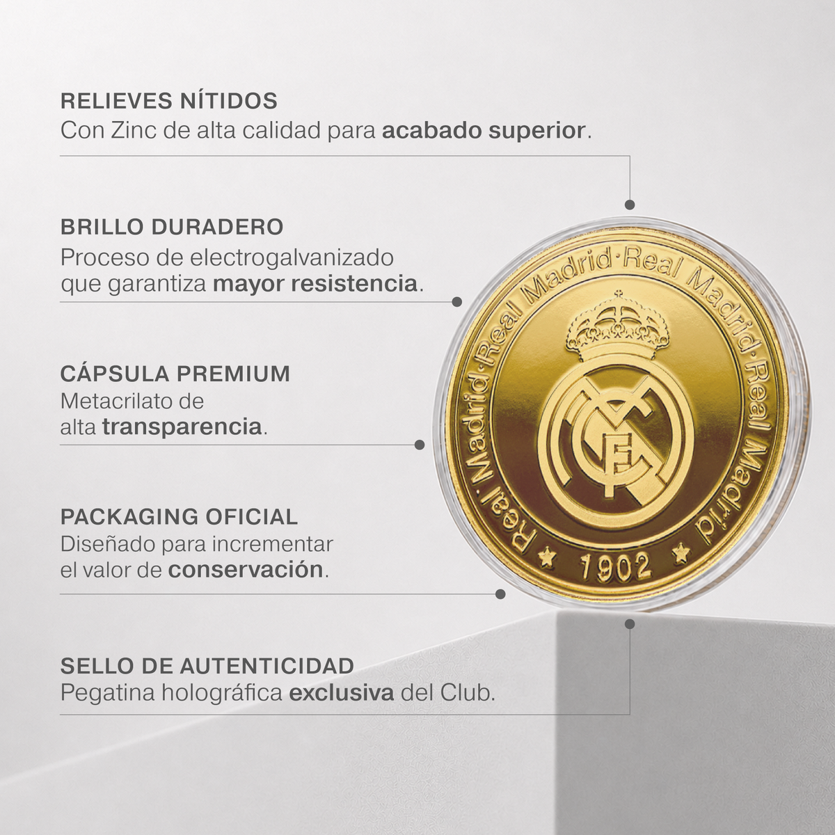 Monedas Real Madrid Pack de 5 uds.