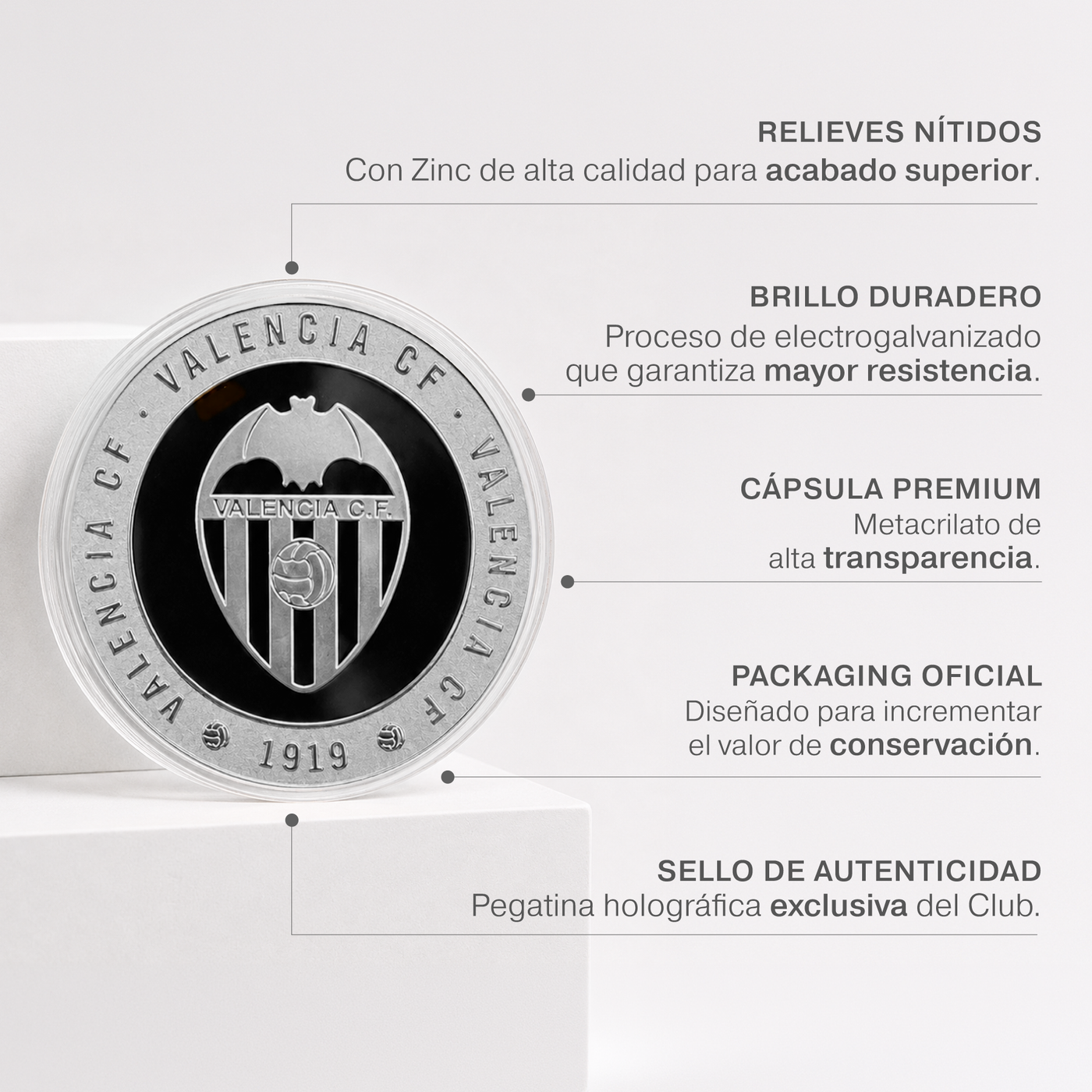 Moneda Oficial Valencia CF Coleccionable Terra de Valentia Plata