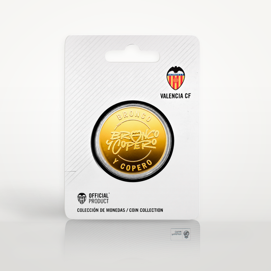 Moneda Oficial Valencia CF Coleccionable Bronco y Copero Oro