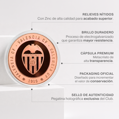 Moneda Oficial Valencia CF Coleccionable Escudo Histórico Cobre