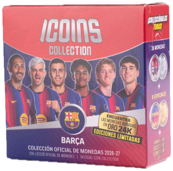Caja de 5 sobres iCoins Collection Barça