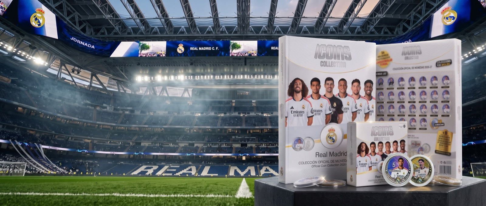Álbum y monedas iCoins Collection Real Madrid en el Santiago Bernabéu