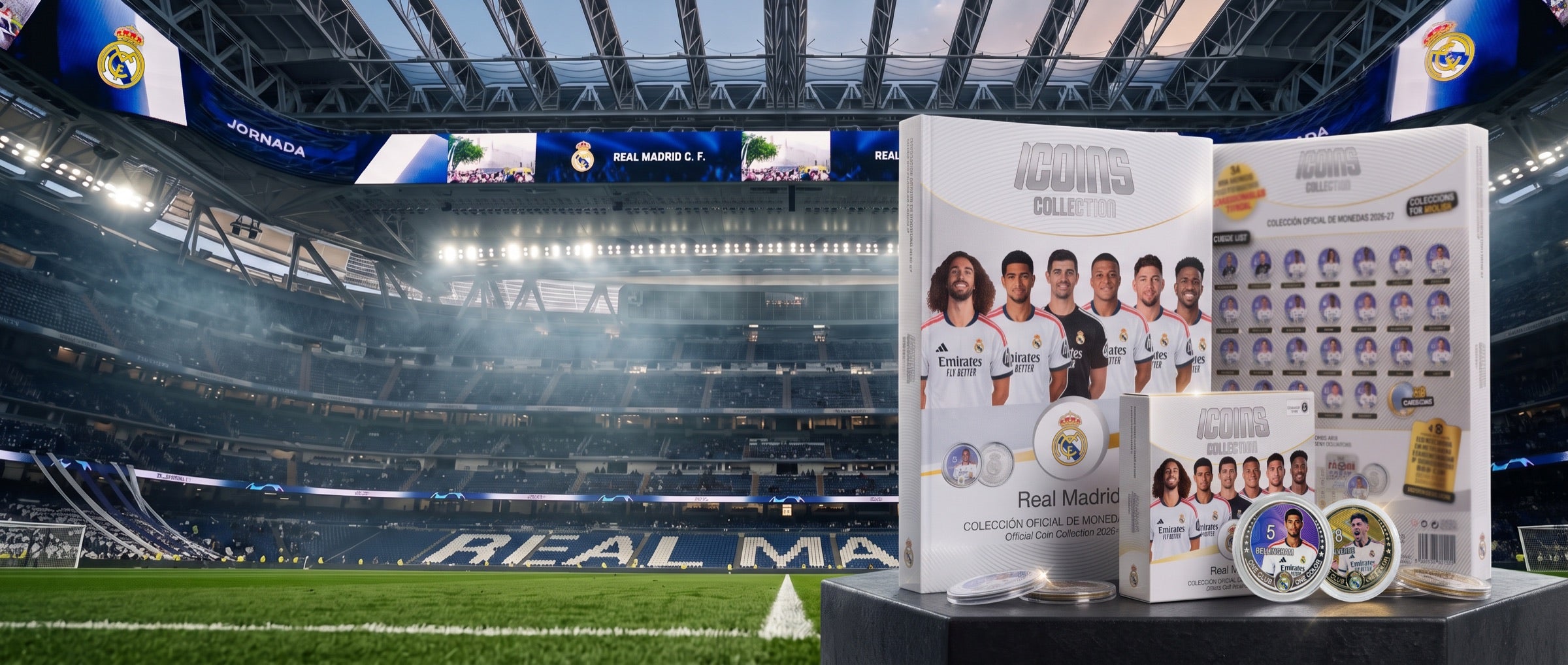 Álbum y monedas iCoins Collection Real Madrid en el Santiago Bernabéu